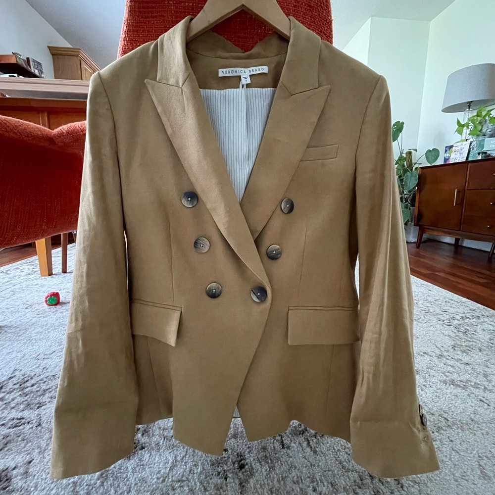 Veronica Beard Camel Linen Blend Blazer - EUC